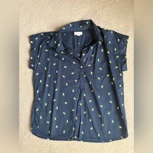 LOFT blue tunic with lemon print